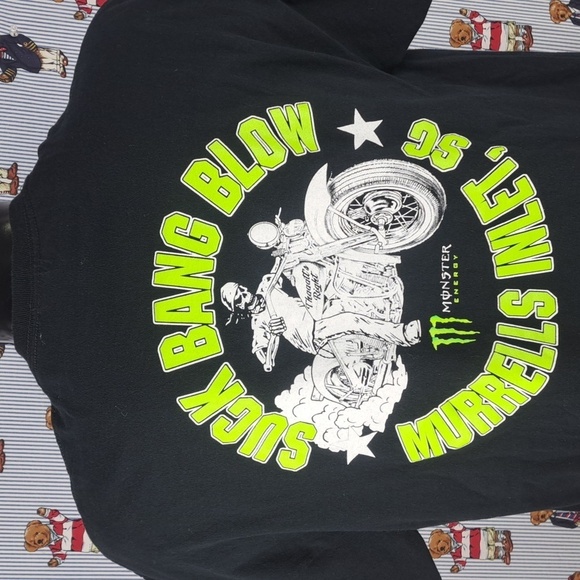 Monster Energy Suck Bang Blow burnout contest black & green graphic t-shirt - Picture 1 of 7
